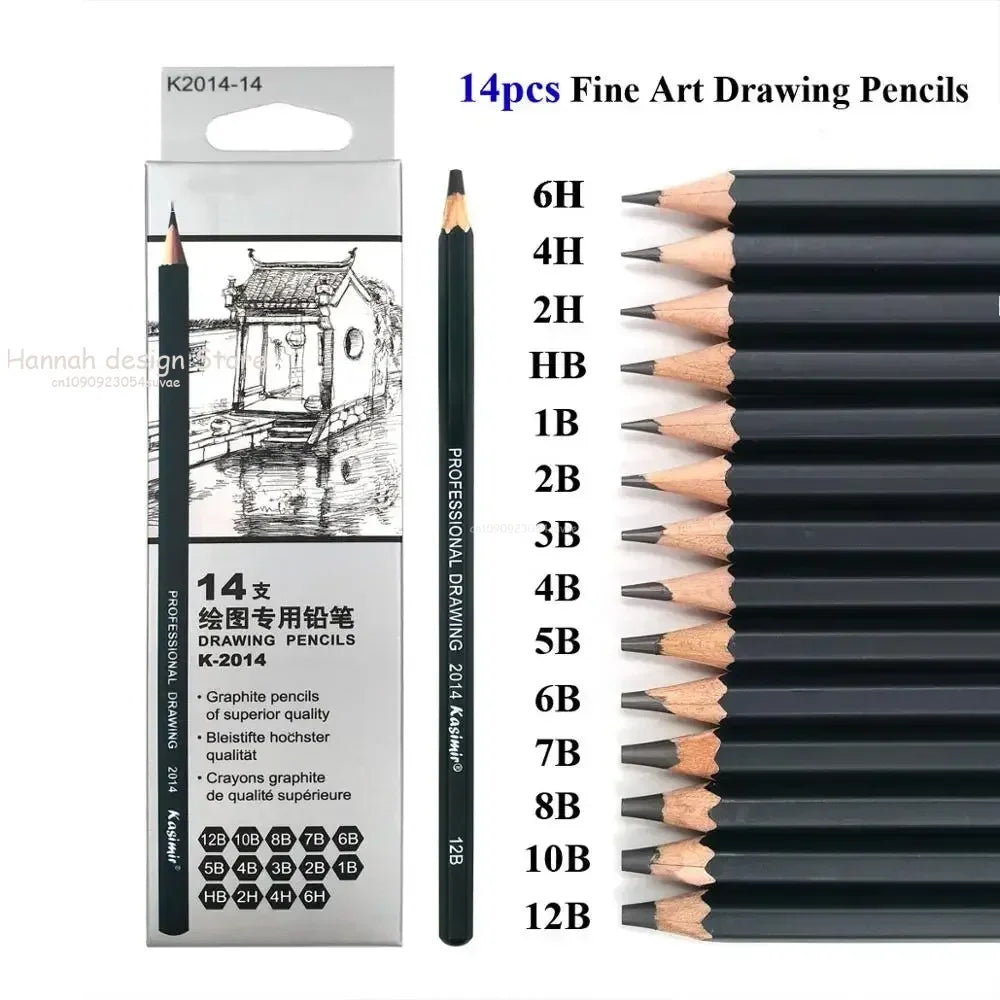 14Pcs/Set Drawing Sketch Pencils Set Wooden Professional Art Supplies HB 2B 6H 4H 2H 3B 4B 5B 6B 10B 12B 1B Painting Stationery    Home Decor Supply | Online Retail | ShoreShopper.com