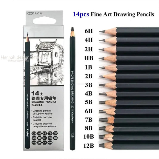 14Pcs/Set Drawing Sketch Pencils Set Wooden Professional Art Supplies HB 2B 6H 4H 2H 3B 4B 5B 6B 10B 12B 1B Painting Stationery    Home Decor Supply | Online Retail | ShoreShopper.com