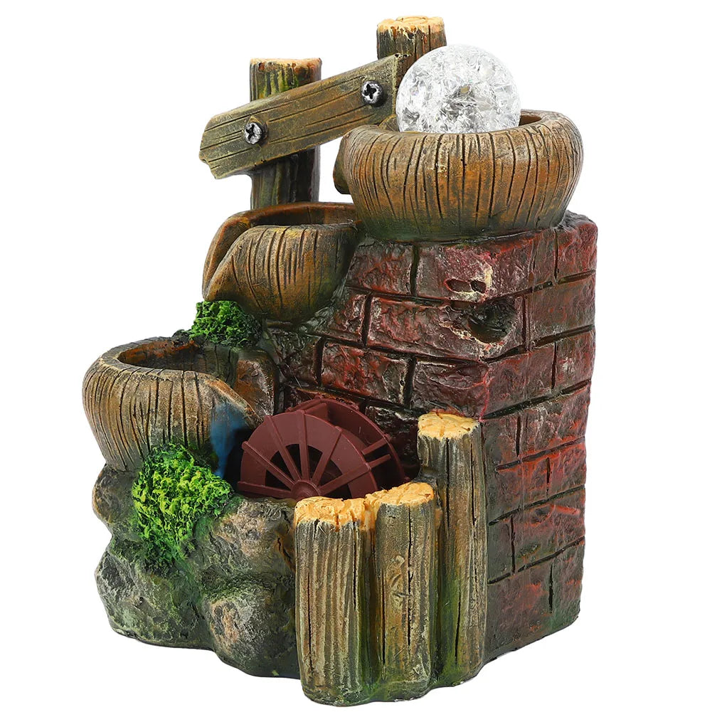 Resin Desktop Fountain Flowing Water Ornament Simulation Landscape Desktop Decoration for Home Hotel Office EU Plug    Home Decor Supply | Online Retail | ShoreShopper.com