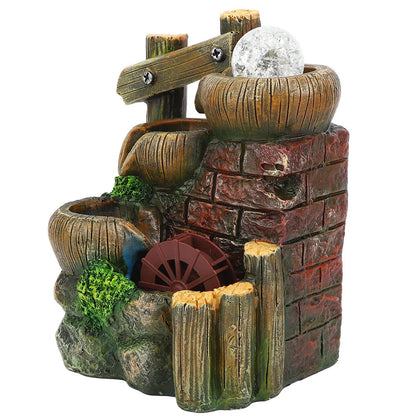 Resin Desktop Fountain Flowing Water Ornament Simulation Landscape Desktop Decoration for Home Hotel Office EU Plug    Home Decor Supply | Online Retail | ShoreShopper.com