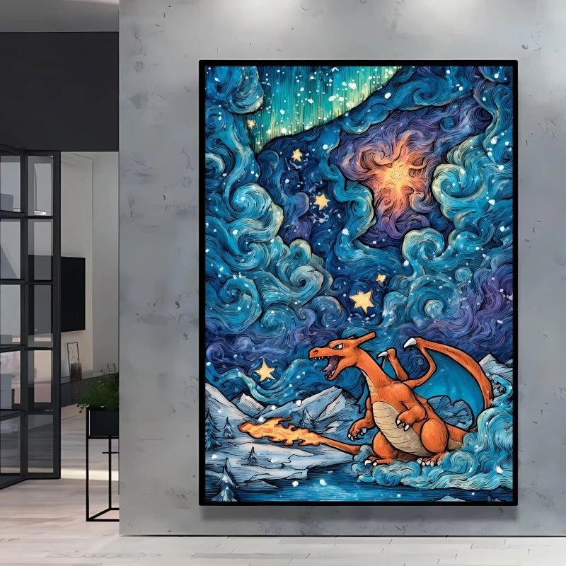 Van Gogh Style Pokemon Pikachu Wall Decoration Multiple Characters Are Available Creating A Unique Artistic Space for Your Home    Home Decor Supply | Online Retail | ShoreShopper.com
