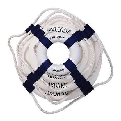 Nautical Style Welcome Decorative Red Blue Life Buoy Home Marine Beach Wall Decoration Crafts Living Room    Your Coastal Marketplace | Shoreshopper.com