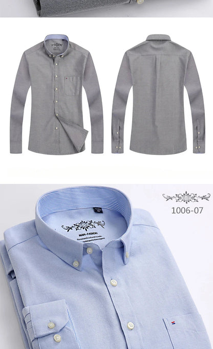 New in shirt long-sleeve shirts for men slim fit formal plian shirt single pocket office clothes soft plaid cotton designer tops    Home Decor Supply | Online Retail | ShoreShopper.com