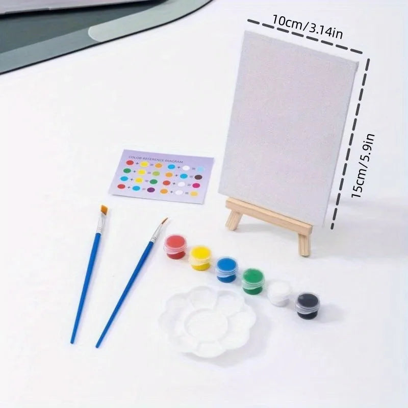 1 set of painting kit, 1 drawing board, 1 easel, 2 pens, 6 colors of paint, 1 palette, mini drawing board, acrylic paint    Home Decor Supply | Online Retail | ShoreShopper.com