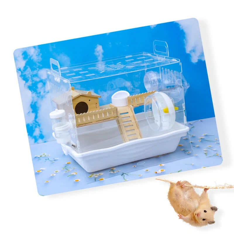 Hamster Habitat Décor Wooden Double-Layer Platform with Ladder Durable Pet Toy Accessory for Gerbil Guinea Pig and Small Animals    Home Decor Supply | Online Retail | ShoreShopper.com
