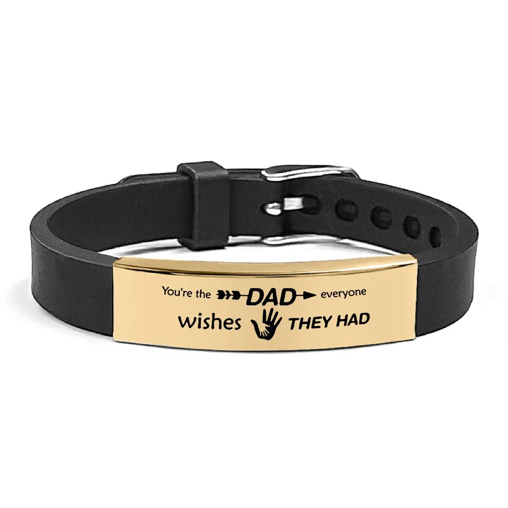 Father's Day Gifts Inspirational Quote Bracelets Stainless Steel Wristband Family Bracelets Adjustable Bracelet for Father    Your Coastal Marketplace | Shoreshopper.com