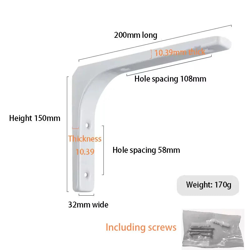 Shelf brackets L-shaped floating wall shelves black and white stainless steel bore stand bracket support hardware home    Home Decor Supply | Online Retail | ShoreShopper.com