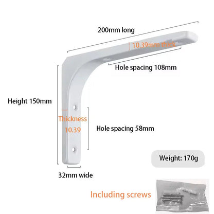 Shelf brackets L-shaped floating wall shelves black and white stainless steel bore stand bracket support hardware home    Home Decor Supply | Online Retail | ShoreShopper.com