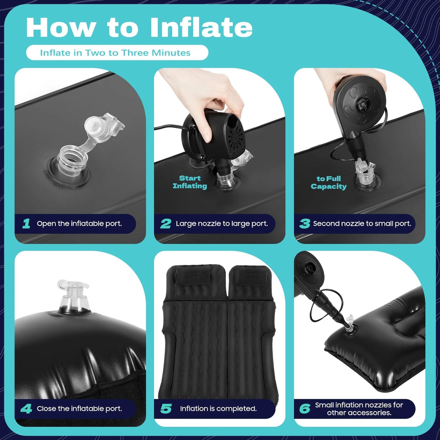 Car Mattress, SUV Car Air Mattresses with 2 Cushions and Pump, Thicker Air Bed for Travel, Camping, Removable Home Furniture    Home Decor Supply | Online Retail | ShoreShopper.com