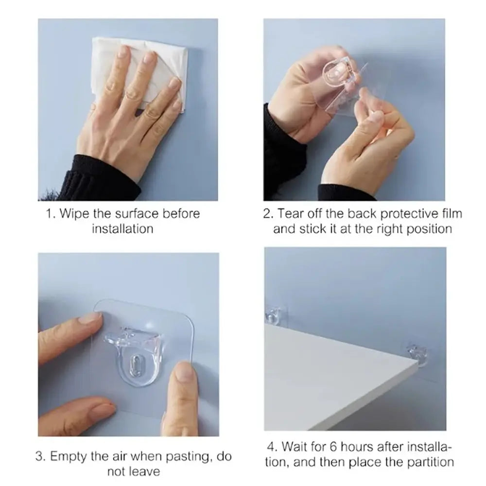 Shelf Support Hooks Punch-Free Closet Cabinet Partition Plate Holder Without Trace Bracket Home Tools For Home Kitchen Bathroom    Home Decor Supply | Online Retail | ShoreShopper.com