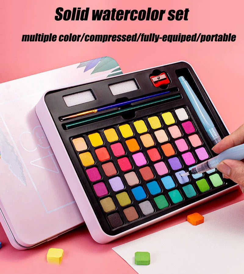 Watercolor Painting  48 Colors Solid Water Color Paint With Brush&Paper Drawing Set Art Supplies for Artists Beginner    Home Decor Supply | Online Retail | ShoreShopper.com
