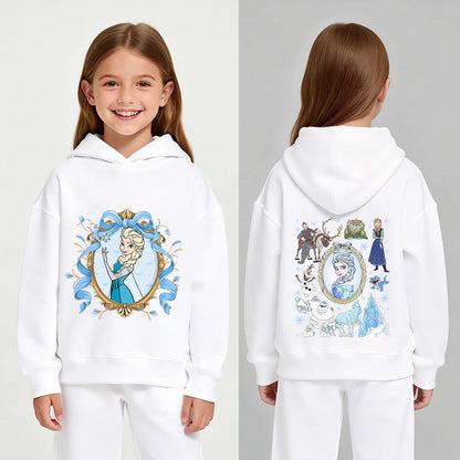 Disney Princess Elsa Cartoon Print Autumn/Winter Children's Fashion Casual Warm Hoodie Coat - ShoreCo.Shop