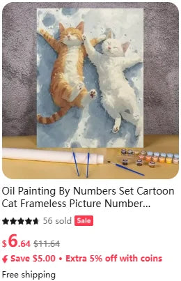 Canrichshop Black Cat Adult Paint by Number,Funny Bathing Cat Adults' Paint-by-Number Kits, Adults Beginners Unframed    Home Decor Supply | Online Retail | ShoreShopper.com