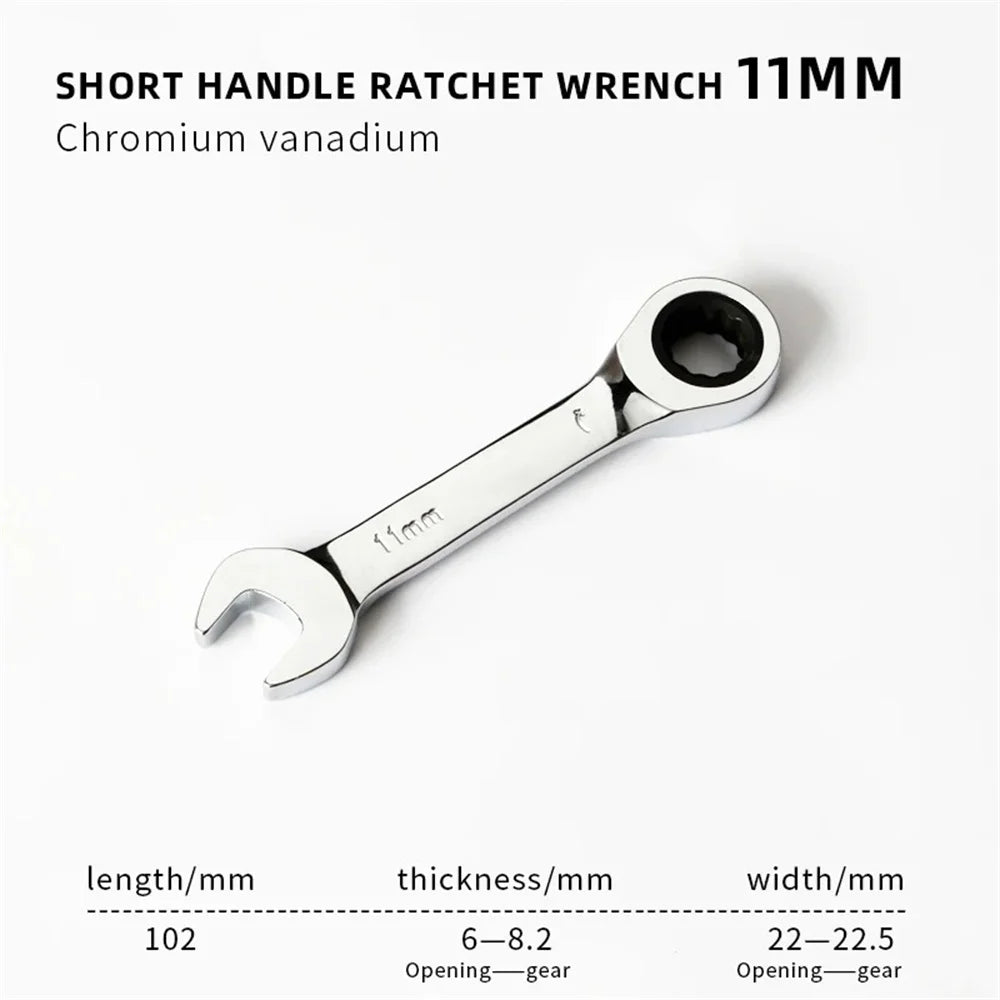 6-19mm Short Handle Quick Ratchet Wrench 72 Teeth Multi Functional Portable Short Dual-use Plum Blossom Small Wrench Hand Tools    Home Decor Supply | Online Retail | ShoreShopper.com