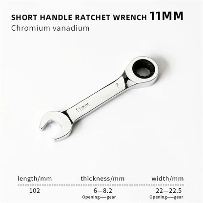 6-19mm Short Handle Quick Ratchet Wrench 72 Teeth Multi Functional Portable Short Dual-use Plum Blossom Small Wrench Hand Tools    Home Decor Supply | Online Retail | ShoreShopper.com