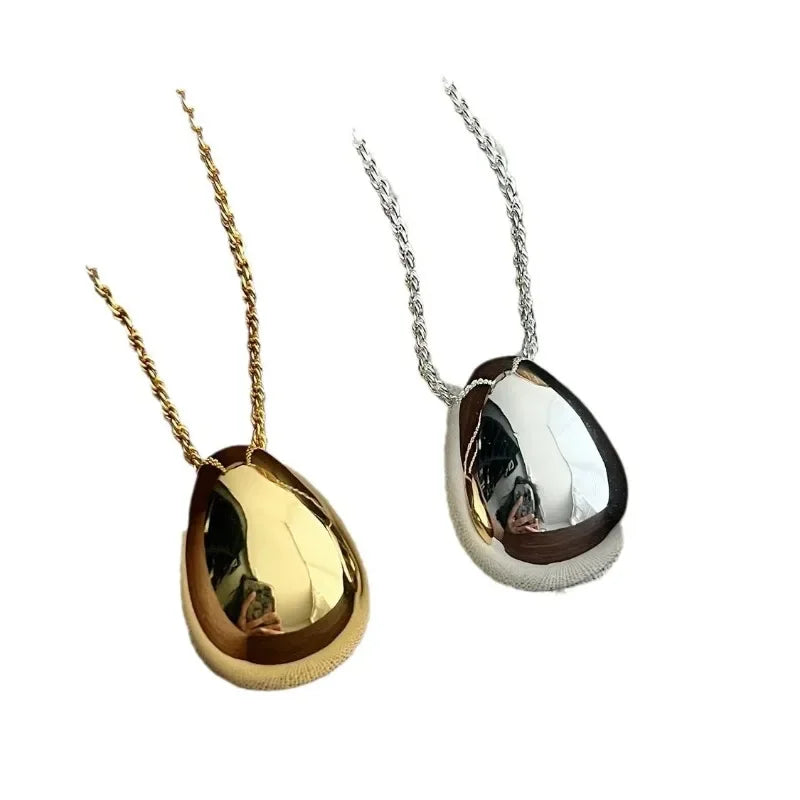Modern Jewelry Simple Delicate Design Smooth Metal Teardrop Pendant Necklace For Women Female Party Gift Dropshipping    Home Decor Supply | Online Retail | ShoreShopper.com