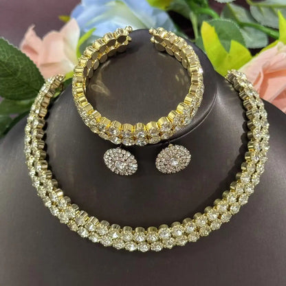 Elegant 3-Piece Crystal Jewelry Set - Rhinestone Necklace, Earrings & Bracelet    Home Decor Supply | Online Retail | ShoreShopper.com