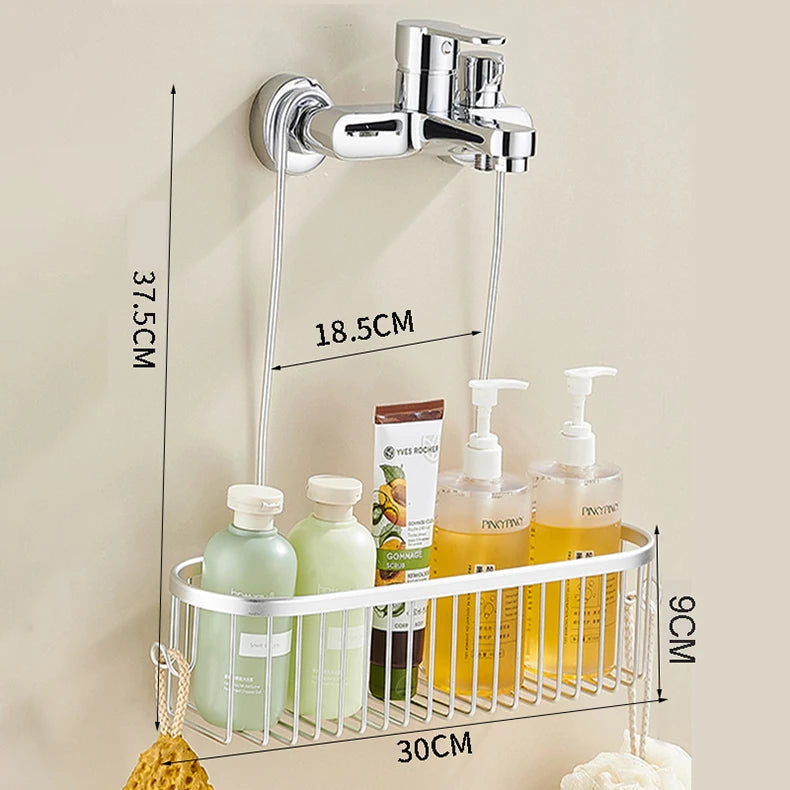 Aluminium Bathroom Shelf Without Drilling Shower Shelf Shelves Shampoo Holder Basket Storage Organizer Bathroom Accessories    Home Decor Supply | Online Retail | ShoreShopper.com