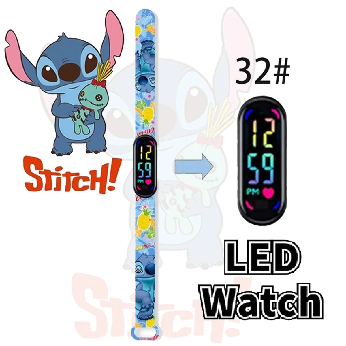 Disney Stitch Digital Kids' Watches Anime Figures LED Luminous Watch Touch Waterproof Electronic Sports Watch Kids Birthday Gift    Home Decor Supply | Online Retail | ShoreShopper.com