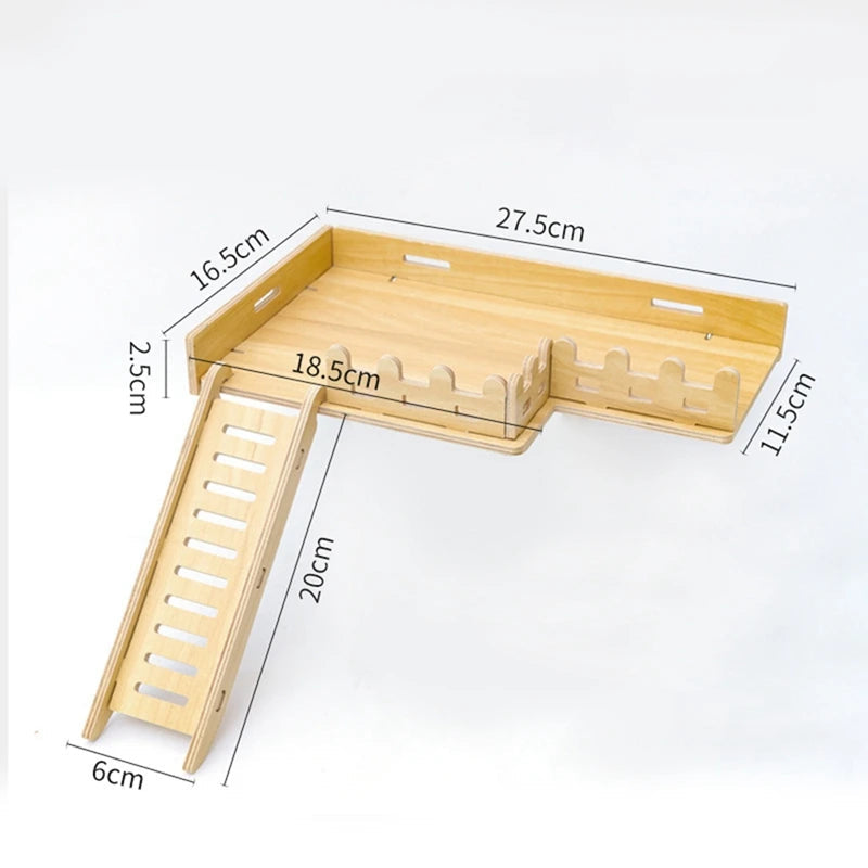 Hamster Habitat Décor Wooden Double-Layer Platform with Ladder Durable Pet Toy Accessory for Gerbil Guinea Pig and Small Animals    Home Decor Supply | Online Retail | ShoreShopper.com