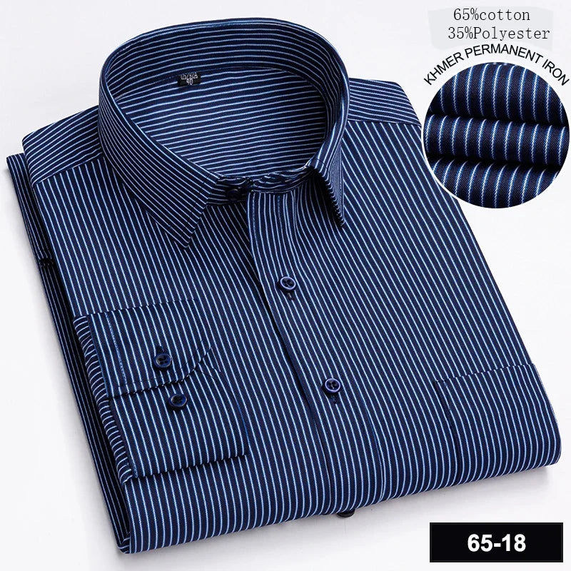 New in shirt long-sleeve shirts for men slim fit formal plian shirt single pocket office clothes soft plaid cotton designer tops    Home Decor Supply | Online Retail | ShoreShopper.com