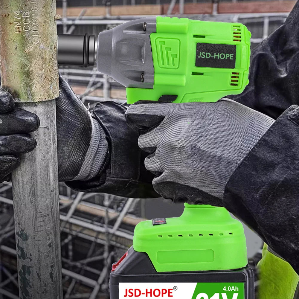 Brushless electric wrench High torque lithium charging wrench impact auto repair frame worker sleeve wind cannon - ShoreCo.Shop