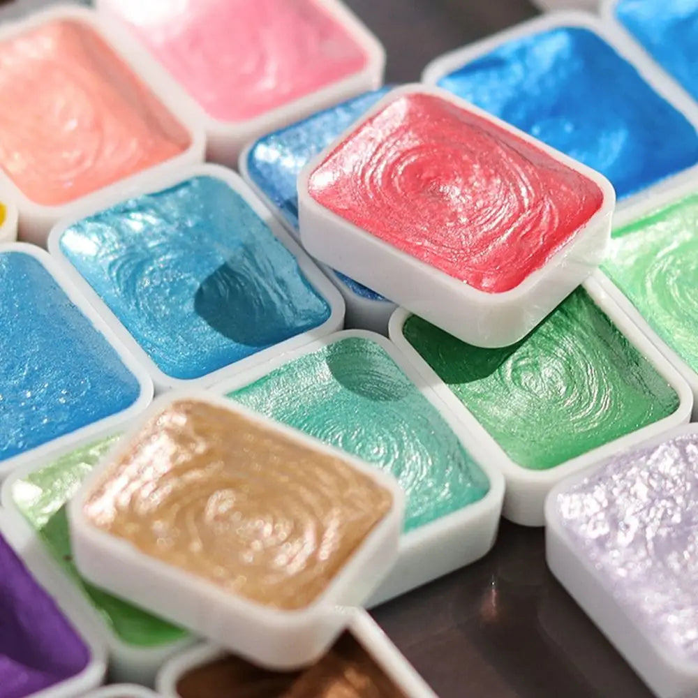12/24/35/48Color Pearlescent Solid Watercolor Paint Multifunctional Painting Tool Set Painting Paint DIY Watercolor Sets    Home Decor Supply | Online Retail | ShoreShopper.com