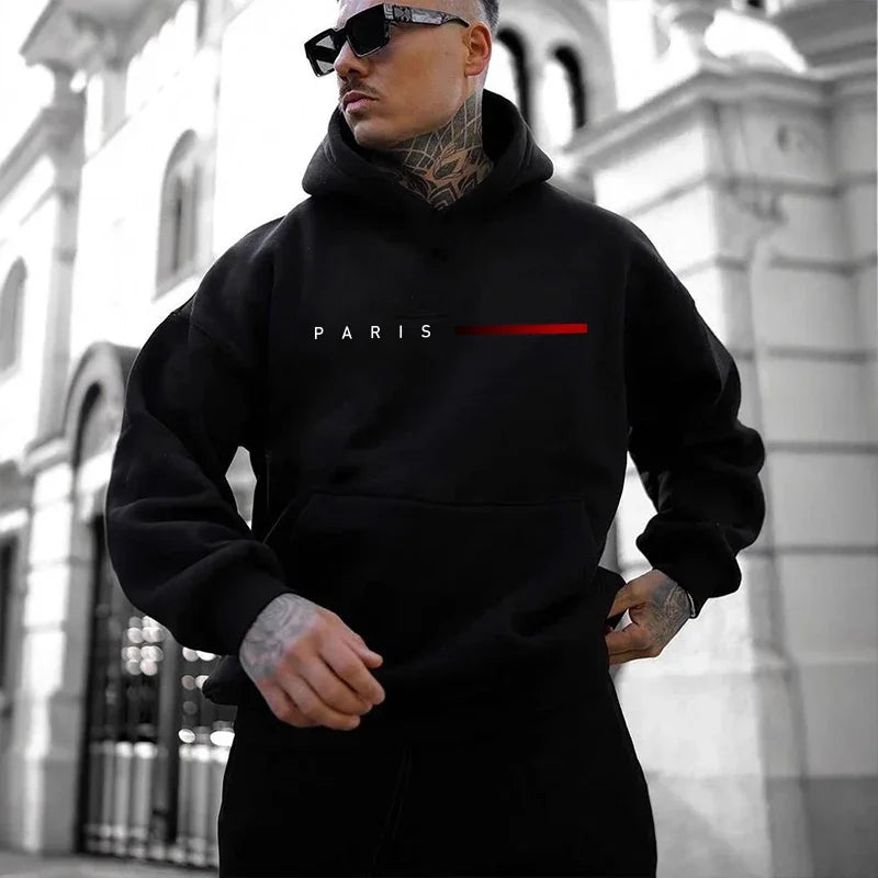 Paris Fashion Hoodies for Men All Season Daily Casual Sports Hooded Sweatshirts 2025 Male Home Outdoor Comfort Fashion Pullover    Home Decor Supply | Online Retail | ShoreShopper.com