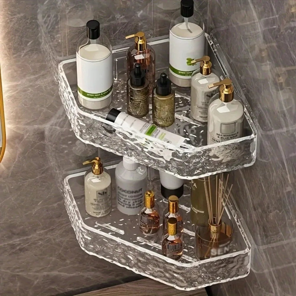 Wall Mount Corner Shelf Glacier Design Clear Bathroom Shelf for Shampoo Soap Storage Organizer Shower Caddy Bathroom Accessories    Home Decor Supply | Online Retail | ShoreShopper.com