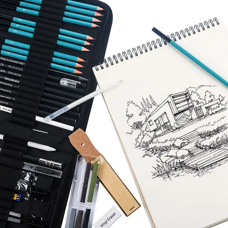 Bview Art 50 Pack Drawing Sketching Supplies Set Sketch Kit with Sketchbook Graphite Charcoal Pastel Pencil    Home Decor Supply | Online Retail | ShoreShopper.com