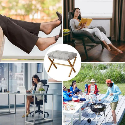 Velvet Footstool Velvet Footstool Ottoman Small Footrests Foot Stool Leg Rest High Padded Stool Seat For Bedroom Living Room    Home Decor Supply | Online Retail | ShoreShopper.com