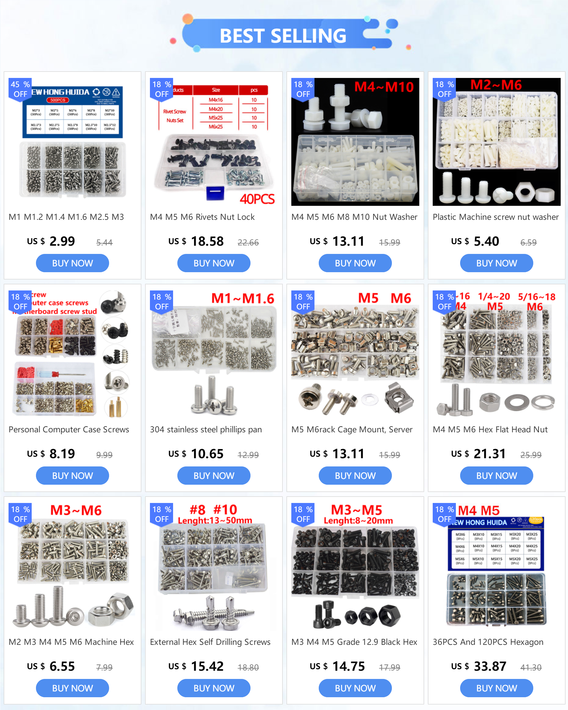M1 M1.2 M1.4 M1.6 M2.5 M3 304 Stainless Steel Round Head Cross Small Screw Set Metric Thread Machine Bolt Assortment Kit Set    Home Decor Supply | Online Retail | ShoreShopper.com
