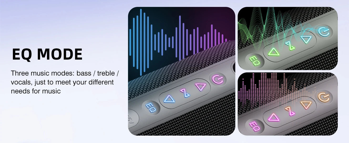 Portable Bluetooth Speaker, Bluetooth 5.4 Speaker, 30W Dual Speaker, Deep Bass, 30H Playtime, 3 EQ Mode, Colorful RGB Lights    Home Decor Supply | Online Retail | ShoreShopper.com