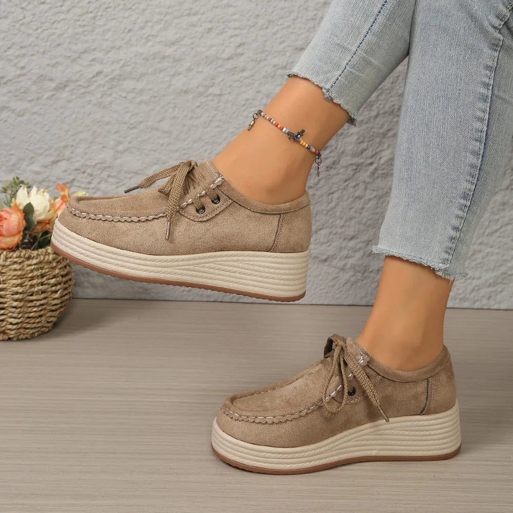 Women's Sports Shoes Spring Autumn Fashion Platform Sneakers Lace-up Round Toe Wedges Casual Comfortable Women's Shoes    Your Coastal Marketplace | Shoreshopper.com