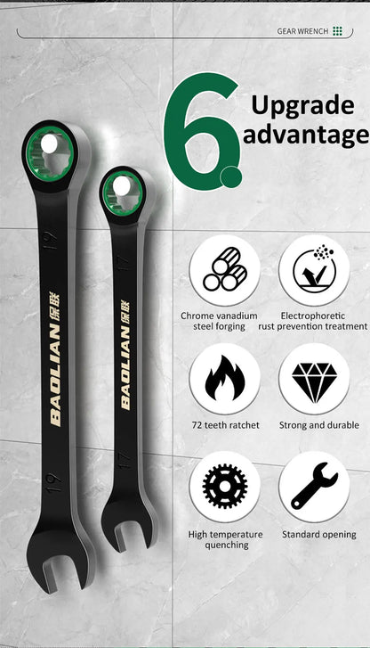 Dual-Purpose Wrench Fast Plum Blossom Ratchet Wrench Industrial Grade 72 Tooth Labor-Saving, Fast and Durable Dual-use Wrench    Home Decor Supply | Online Retail | ShoreShopper.com