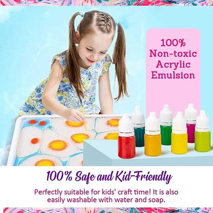 6ml Water Marbling Paint Kit Water Art Paint Set With Sketch Paper Arts Crafts For Girl Boy Creative Activities 6 Color    Home Decor Supply | Online Retail | ShoreShopper.com