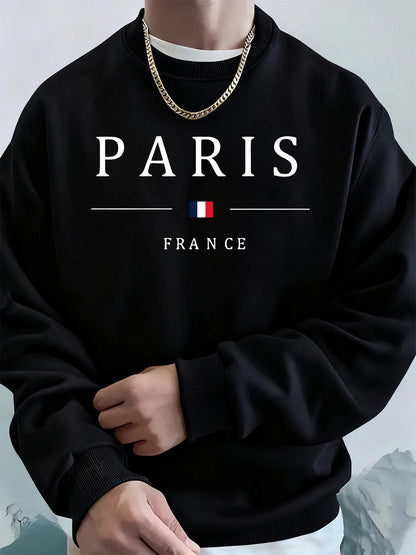 Paris France Flag Printing Men'S Hoodies Autumn Oversize Sweatshirt Hip Hop Crewneck Fleece Warm Streetwear Street Men Clothes    Home Decor Supply | Online Retail | ShoreShopper.com