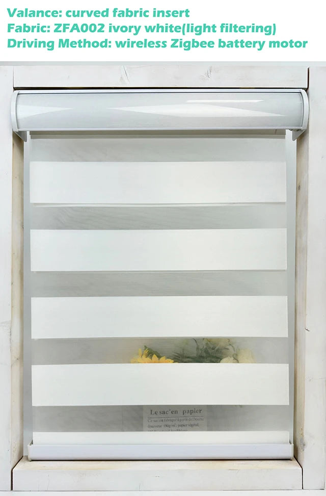 Decopedia Custom Made Zebra Blinds for Windows Motorized Roller Blinds Blackout Day and Night Window Blinds for Sliding Door - ShoreCo.Shop