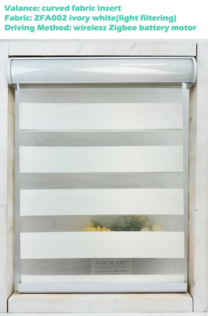 Decopedia Custom Made Zebra Blinds for Windows Motorized Roller Blinds Blackout Day and Night Window Blinds for Sliding Door - ShoreCo.Shop
