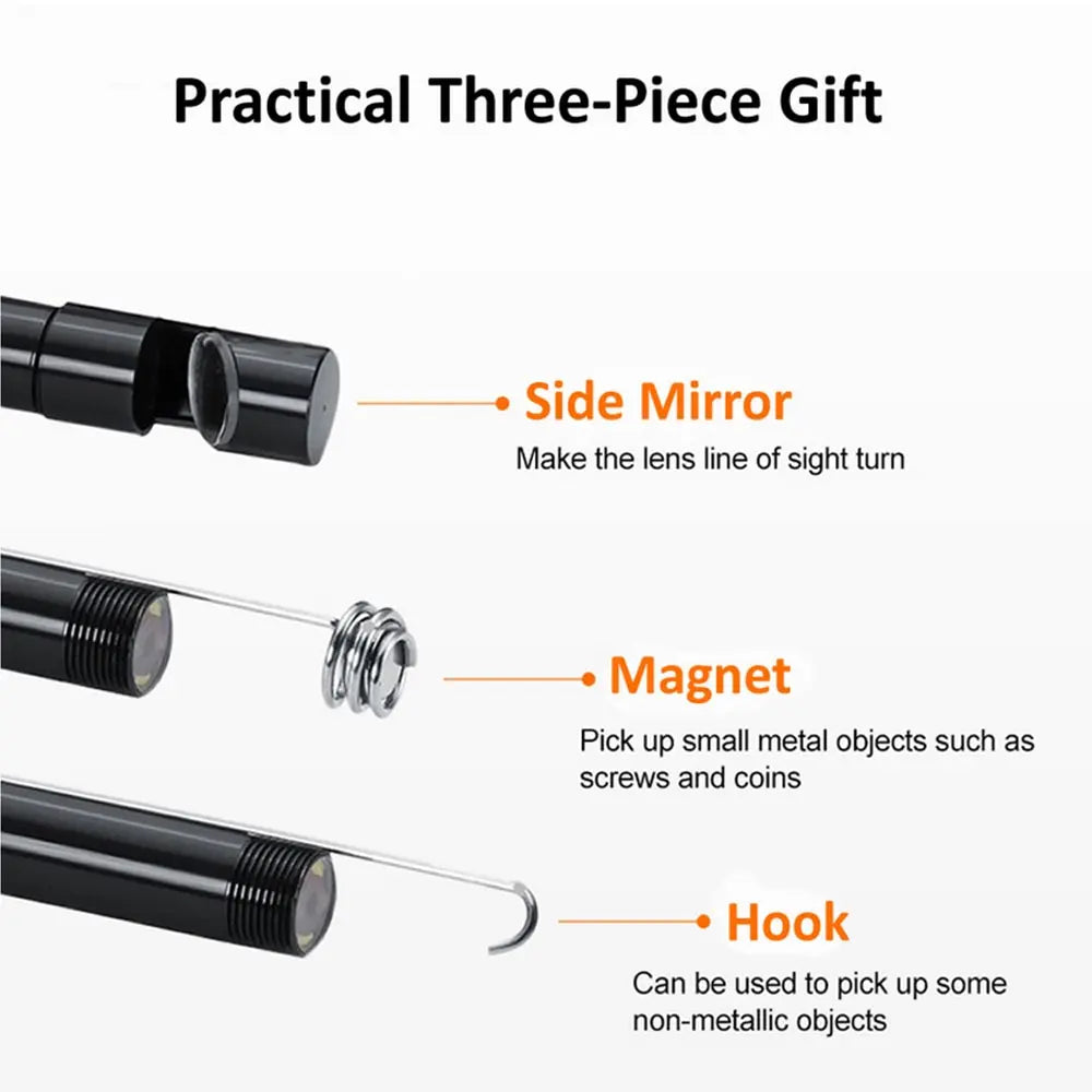 7.0MM TYPE-C Endoscope Camera IP67 Waterproof 6 LEDs Adjustable USB Android Flexible Inspection Borescope Cameras for Phone PC    Home Decor Supply | Online Retail | ShoreShopper.com