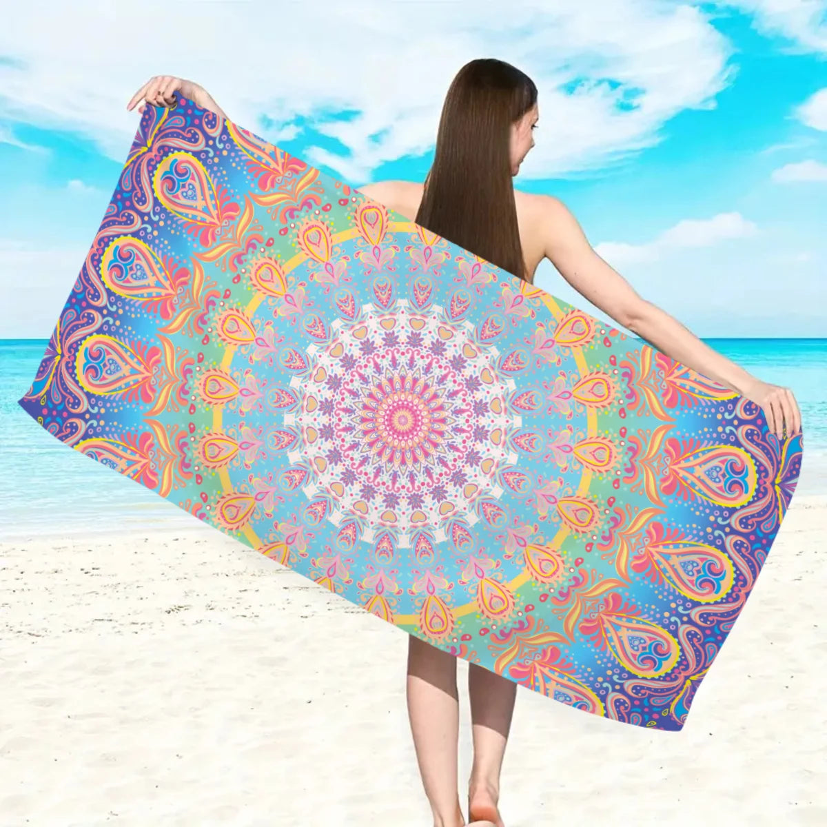 1pc Bohemian beach towel, ultra-fine fiber quick drying beach towel, multifunctional beach towel for beach swimming and vacation    Your Coastal Marketplace | Shoreshopper.com