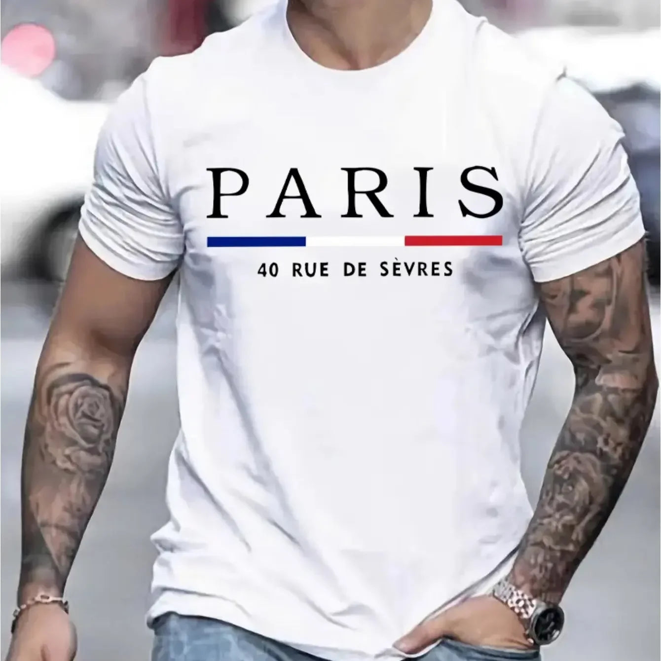 Paris Shirts men's T-shirt 3D printed men's clothing short sleeved men's T-shirt round neck oversized T-shirt fashionable men's    Home Decor Supply | Online Retail | ShoreShopper.com