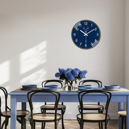 Dark Blue Plastic Round Wall Clock 8-12inch    Home Decor Supply | Online Retail | ShoreShopper.com