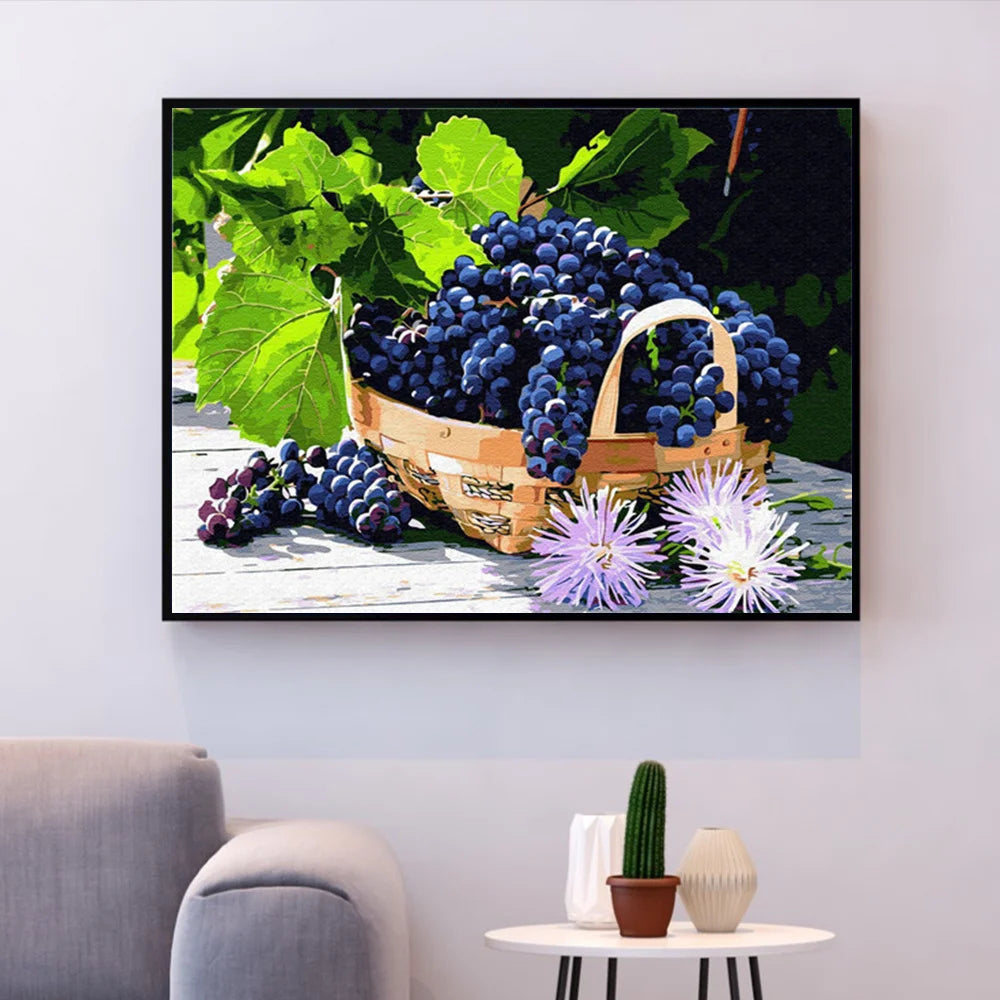 HUACAN Paint By Number Fruit Flower DIY Drawing Canvas Handpainted Pictures By Number Still Life Home Decoration    Home Decor Supply | Online Retail | ShoreShopper.com