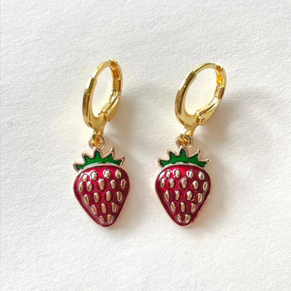 strawberry jewelry necklace earrings set y2k indie jewelry    Home Decor Supply | Online Retail | ShoreShopper.com