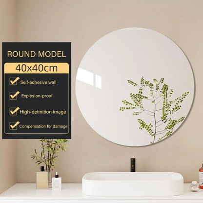 Acrylic Mirror Sheet Frameless Bathroom Wall Mirror Stickers Adhesive Bathroom Vanity Mirrors Waterproof Room Wall Decor For    Home Decor Supply | Online Retail | ShoreShopper.com