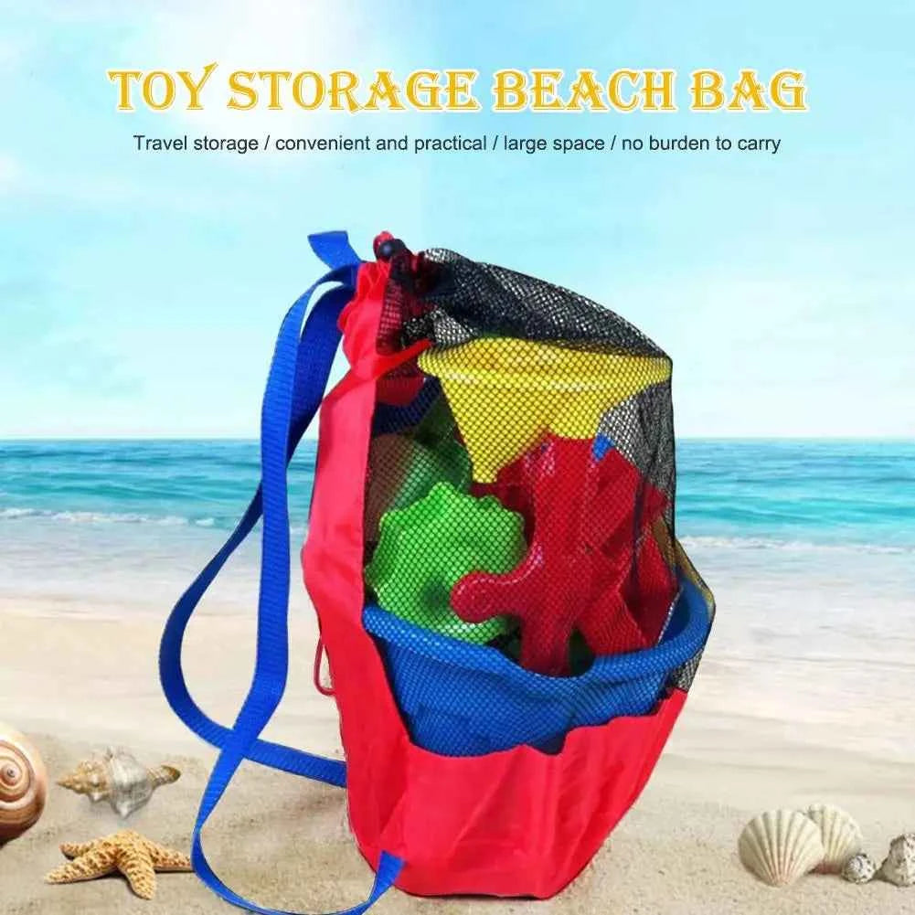 Beach Mesh  Storage Bag Swimming Pool Park Children Kids Sand Play Net Bag