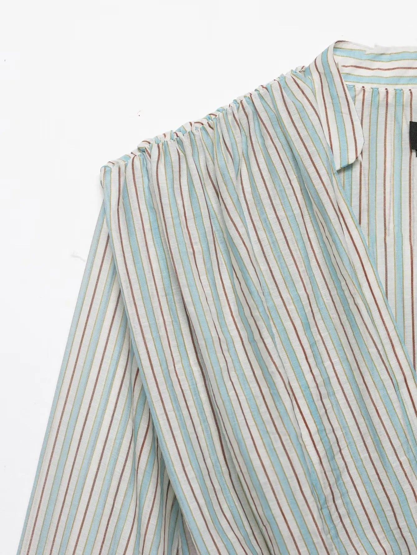 Women Sexy Shirts Spring Summer New Female V-Neck Long Sleeve Shirt Waist-Cinching Striped Tops Lady Chic Casual Holiday Blouses    Your Coastal Marketplace | Shoreshopper.com