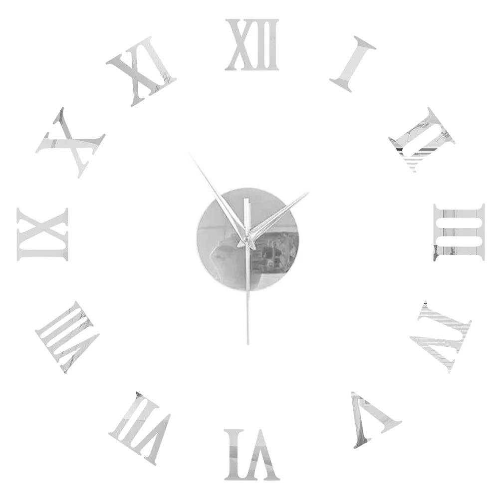2D/3D Large Roman Numeral Acrylic Mirror Wall Clock Sticker Fashion DIY Quartz Clocks Watch Home Decoration Living Room Stickers    Home Decor Supply | Online Retail | ShoreShopper.com