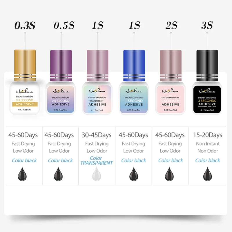 Professional 5ml 0.3S 0.5S 1S 2S 3S Eyelash Glue Fast Drying Strong False Eye Lash Extension Glue Adhesive - ShoreCo.Shop